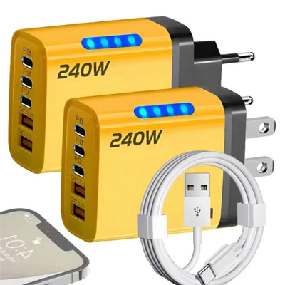 240W 5-in-1 GaN Desktop Charger — USB-C PD & USB