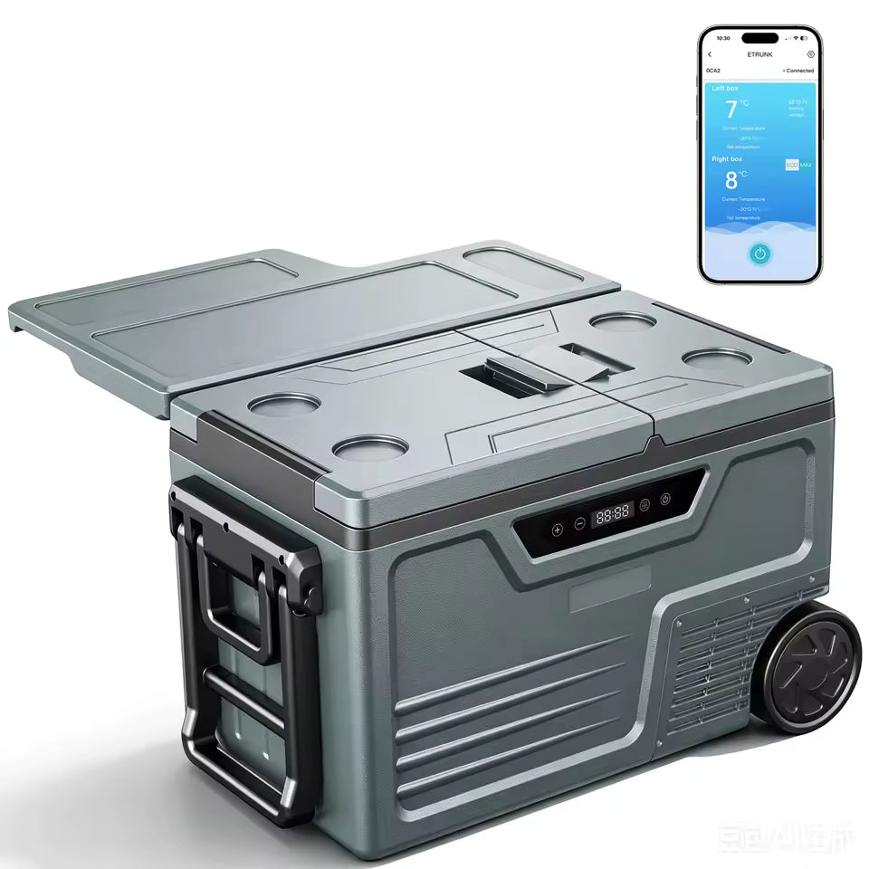 Foursun Portable Compressor Car Fridge Freezer - App Controlled 12V/24V