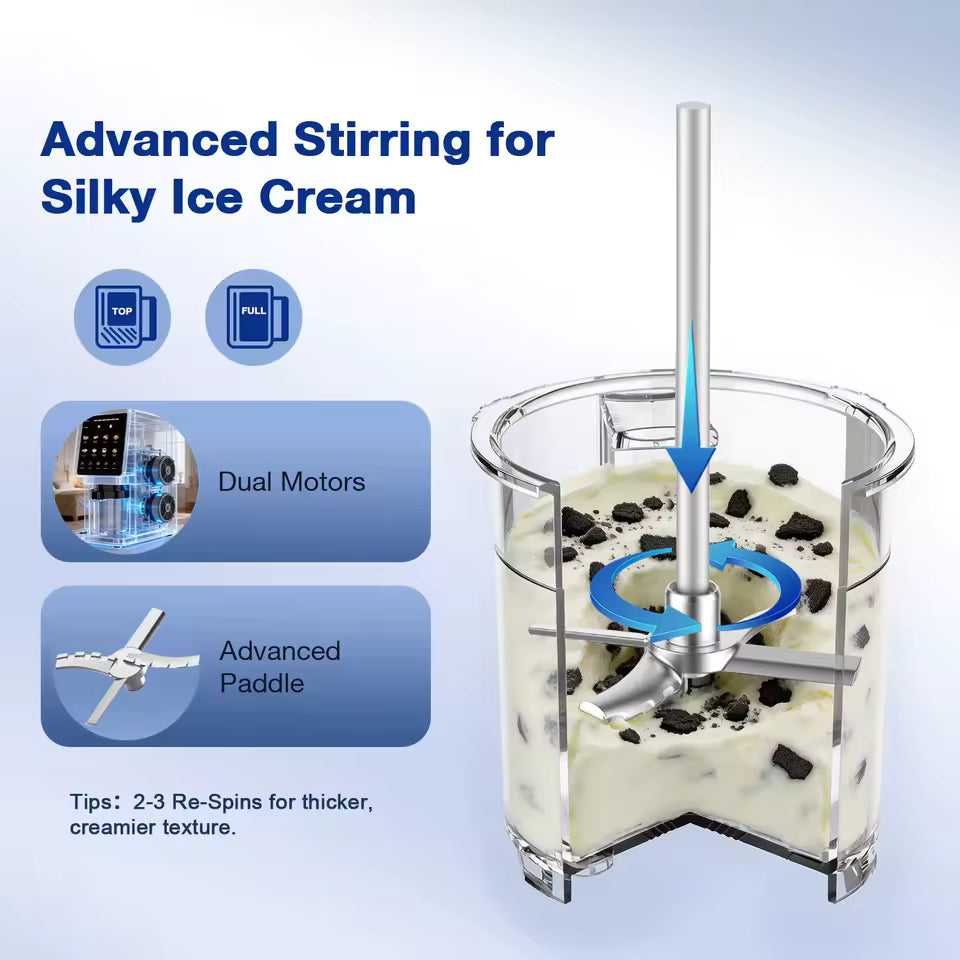 Ice cream maker feature detail