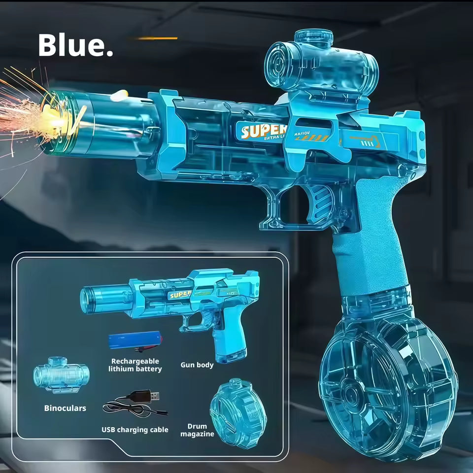 Pistolet à eau électrique — Blaster à eau automatique rechargeable pour enfants et adultes