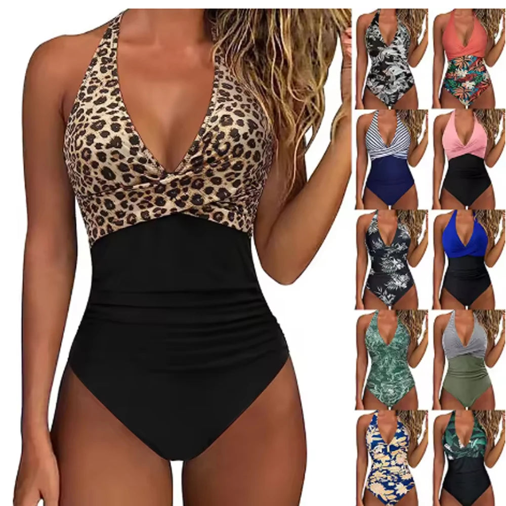 Black Leopard one-piece swimsuit