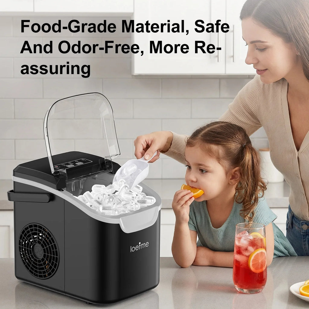 LOEFME ice maker with scoop and basket