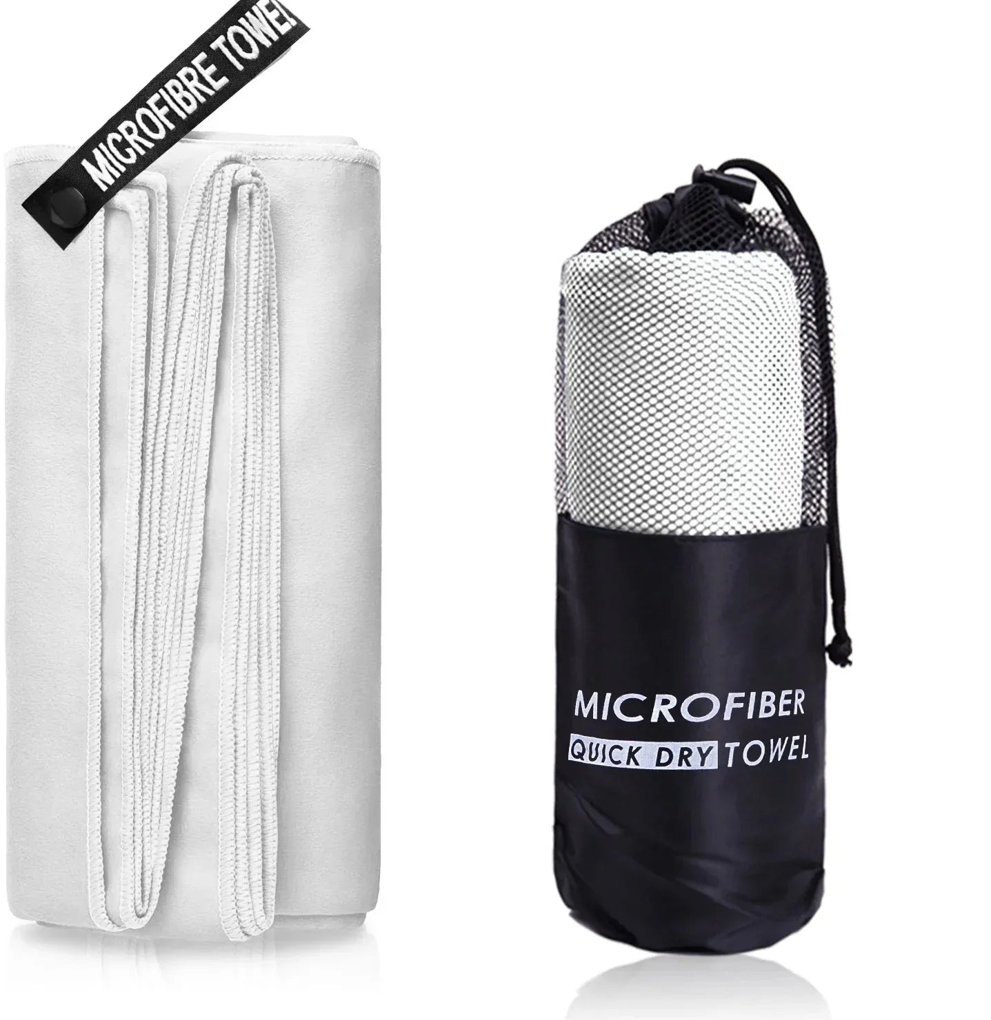 Quick-Dry Microfiber Sports Towel - White