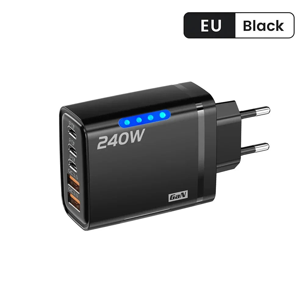 240W 5-in-1 GaN Desktop Charger — USB-C PD & USB