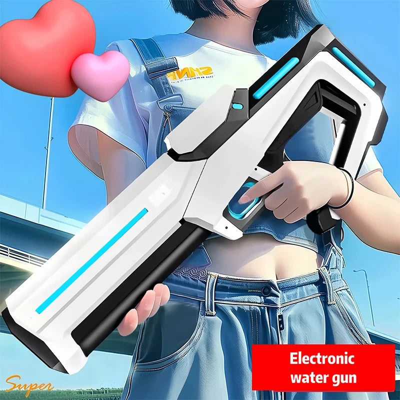 Electric water gun blaster in action