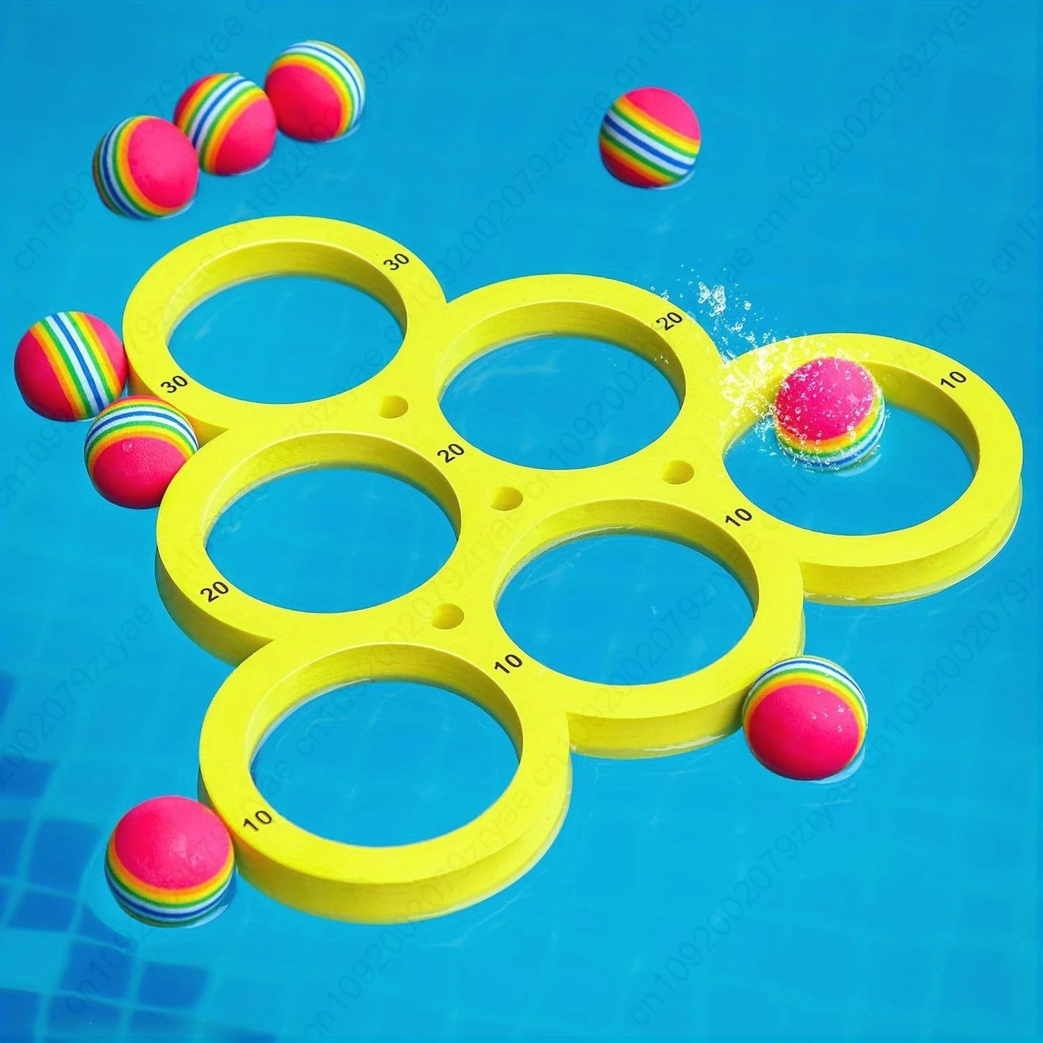 Pool toss game floating in water