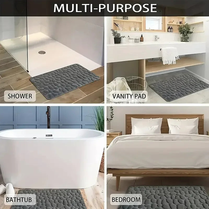 Cobblestone Microfiber Bath Mat