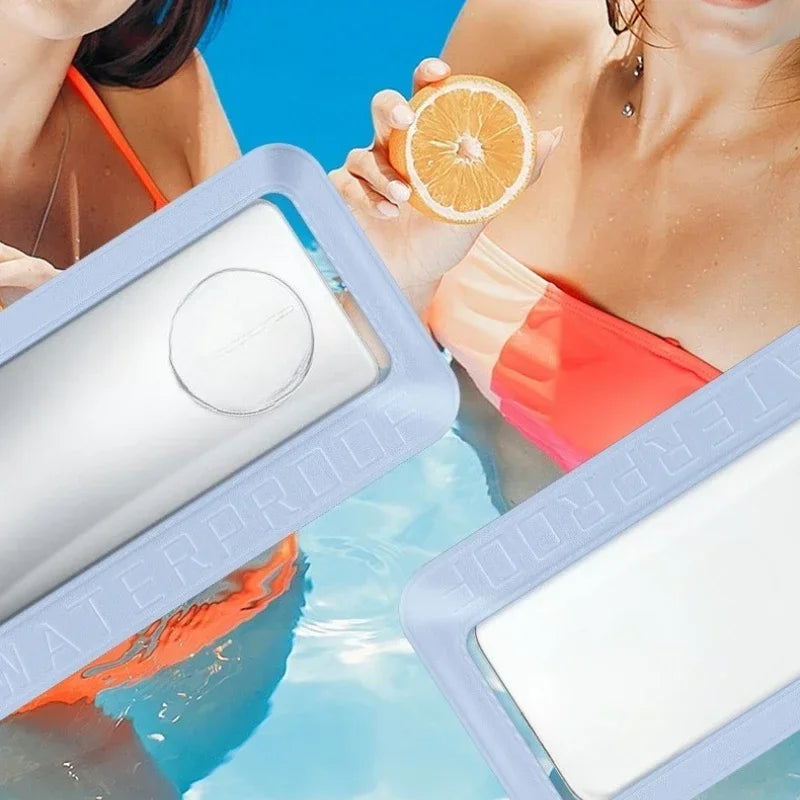 Waterproof phone pouch touchscreen use
