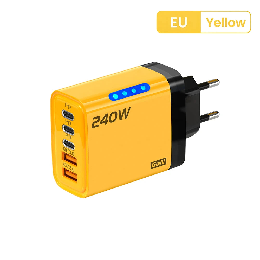 240W 5-in-1 GaN Desktop Charger — USB-C PD & USB