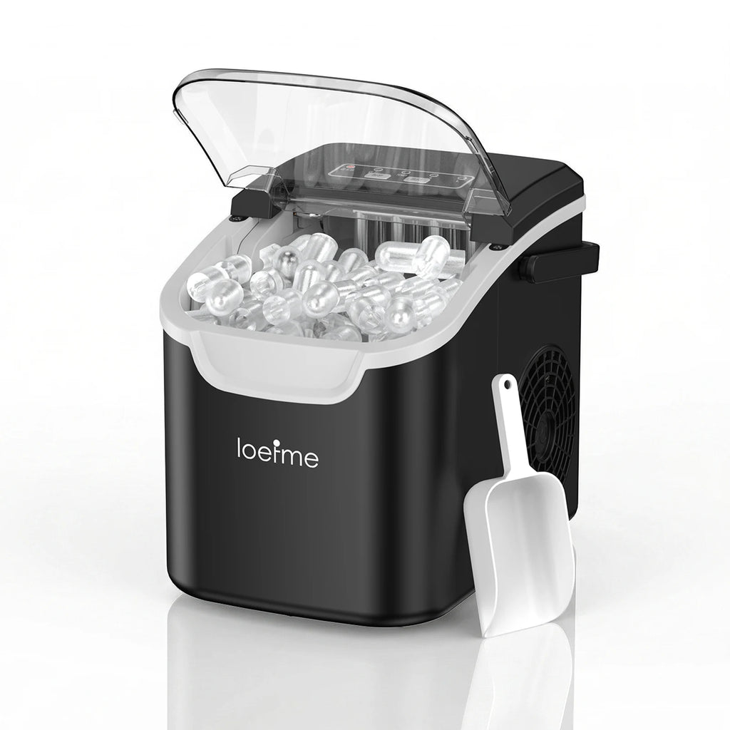 LOEFME portable ice maker in black