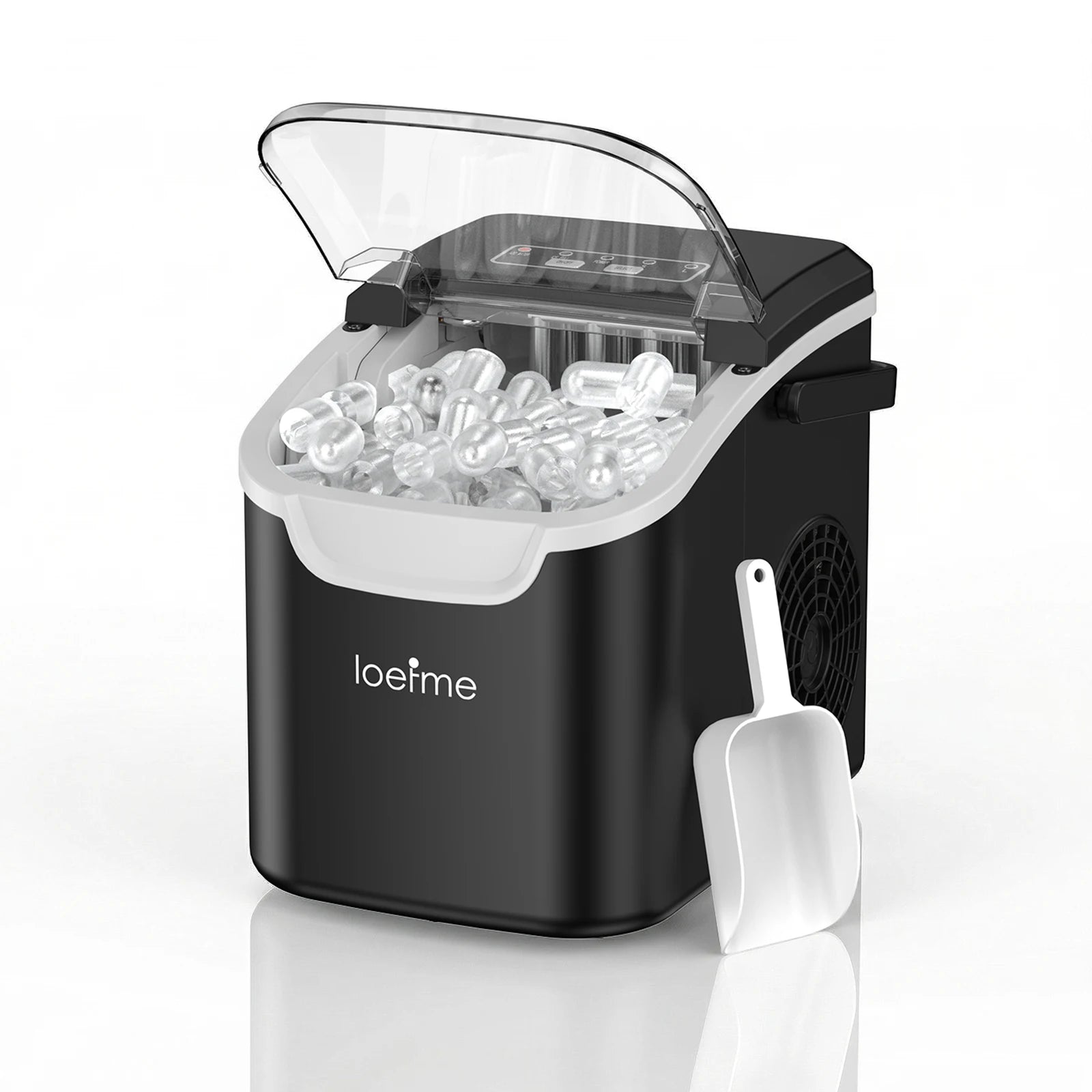 LOEFME portable ice maker in black
