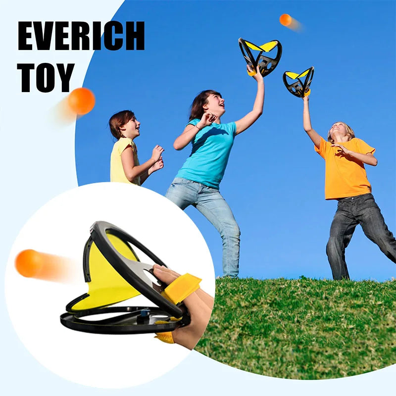 Toss and catch game in use at beach