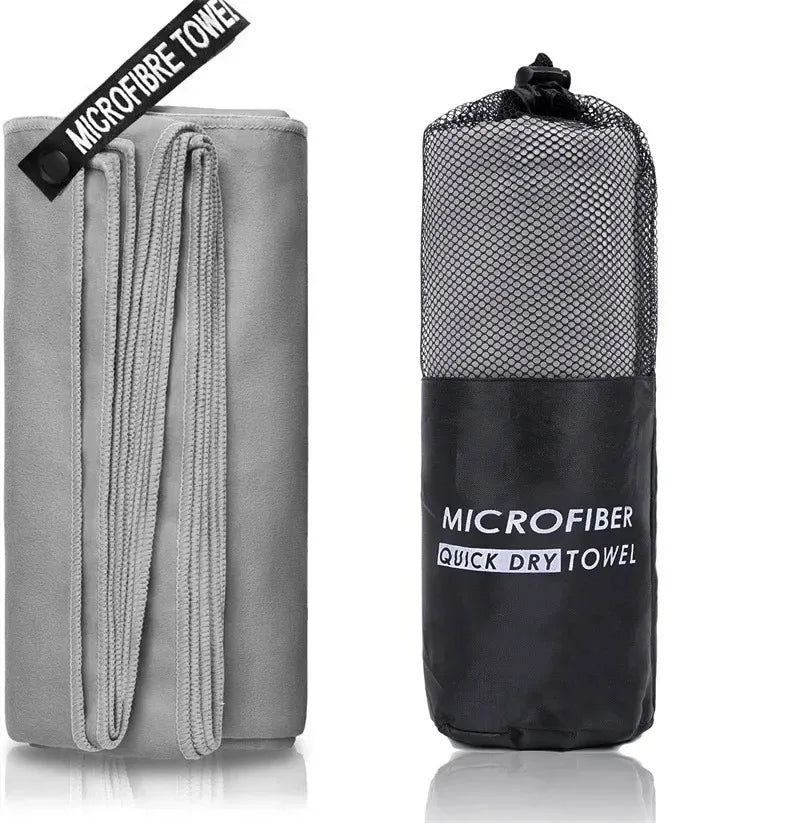 Quick-Dry Microfiber Sports Towel - Light Gray