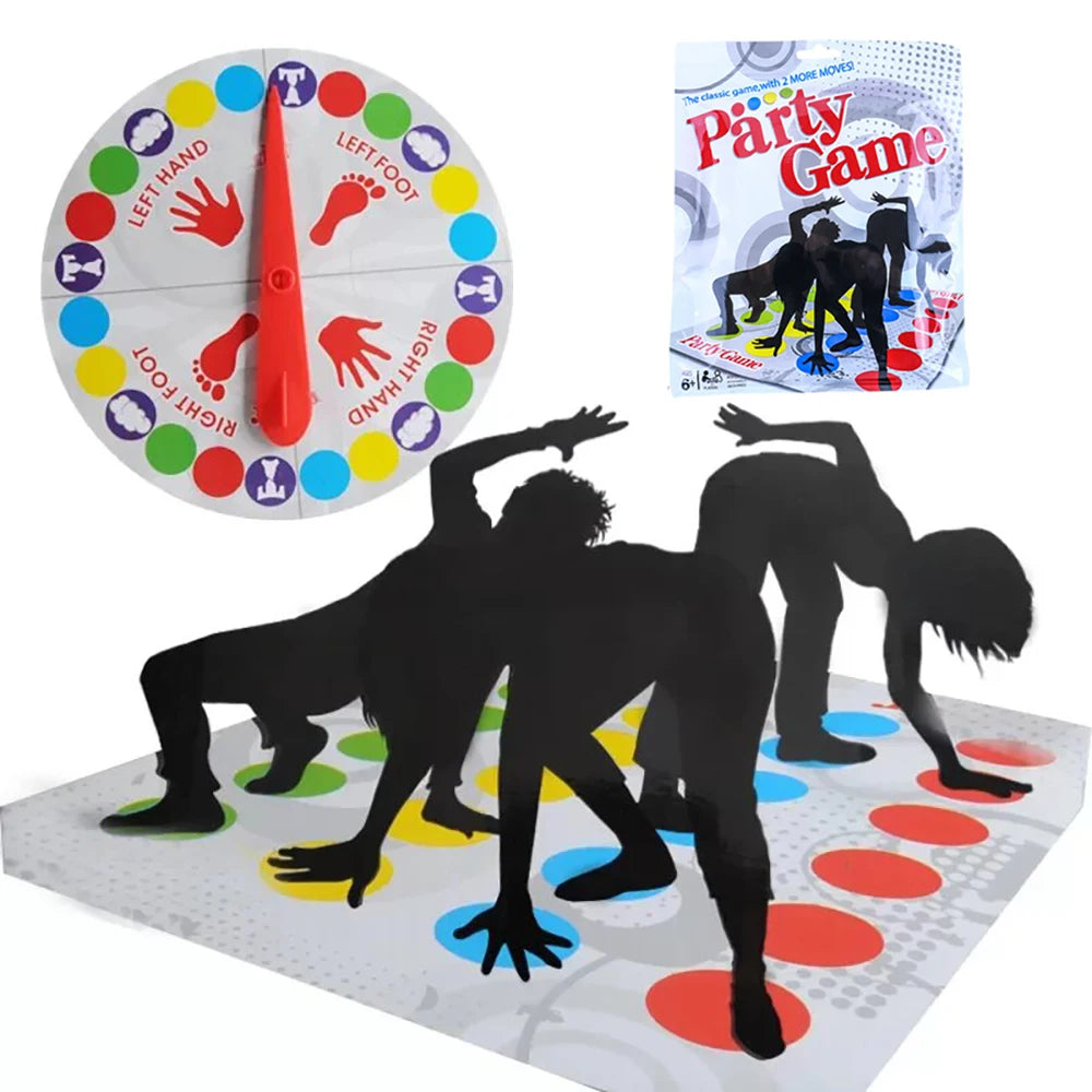 Twister game mat and spinner