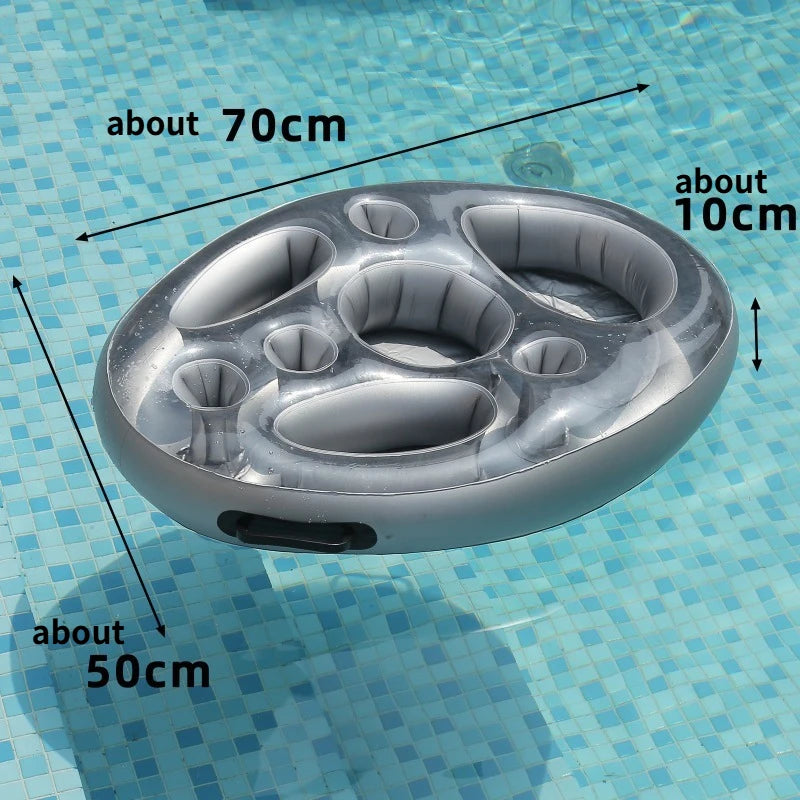 Inflatable Floating Drink Tray - Multi-Hole Cup Holder Bar Cooler for Pool Parties