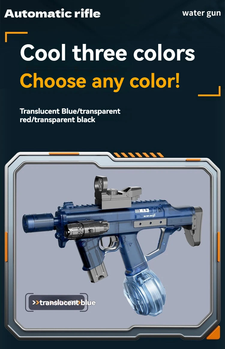 MK3 water gun available in three translucent colors
