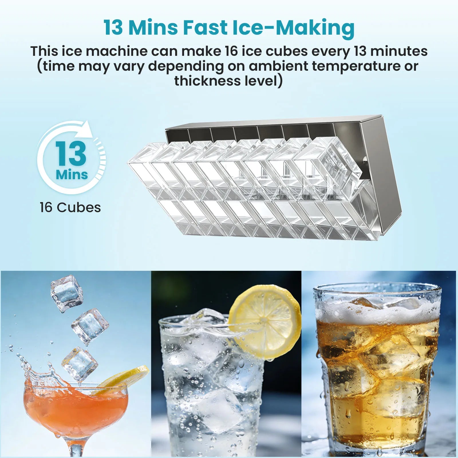 LOEFME ice maker 1.5L making ice cubes