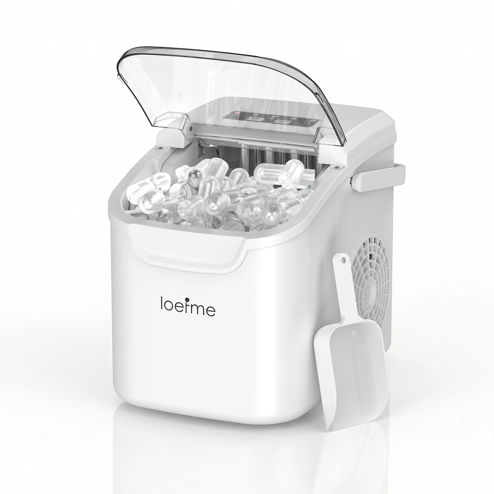 LOEFME portable ice maker in white