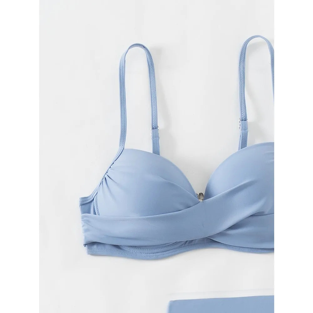 Blue bikini set lifestyle photo