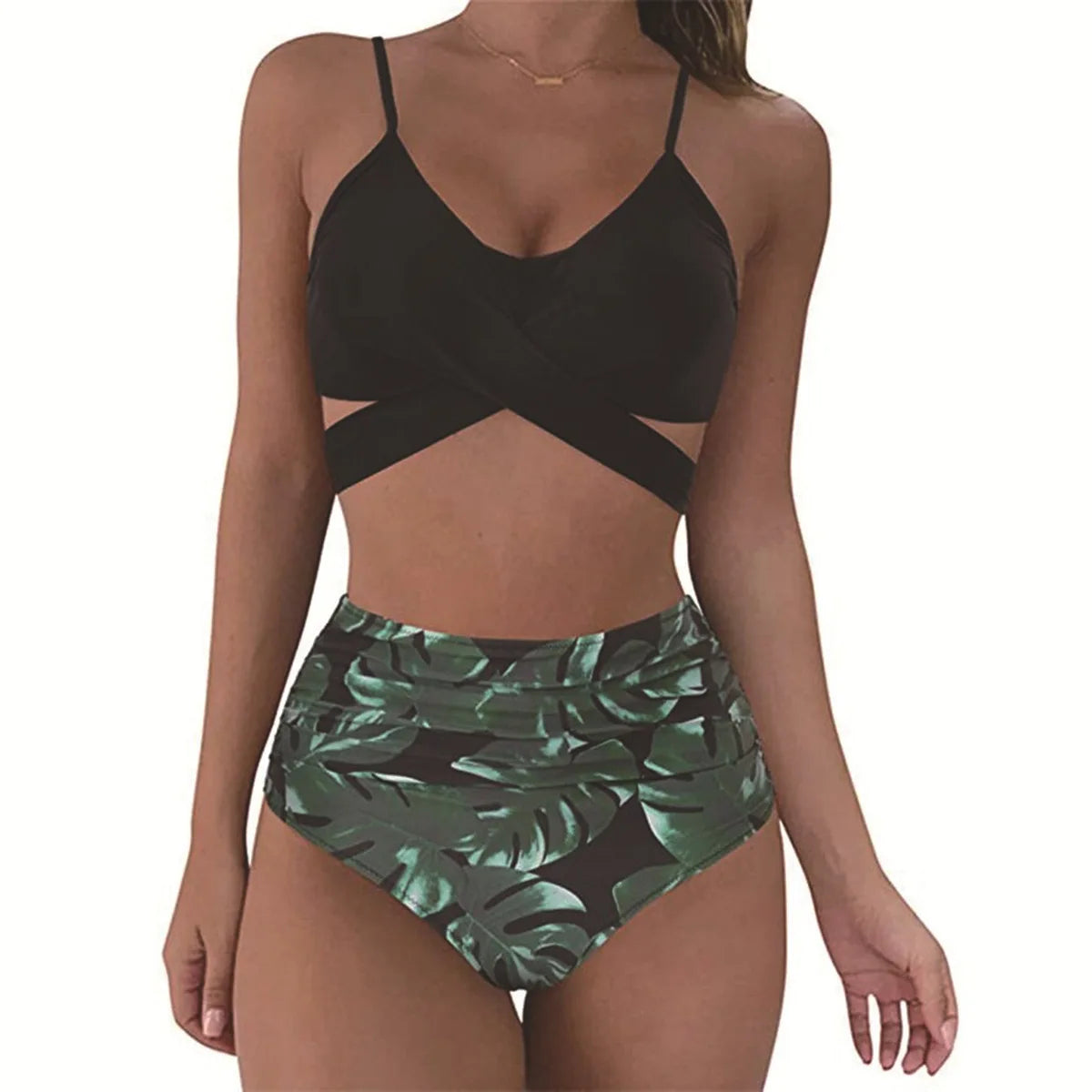 Palm leaf bikini set