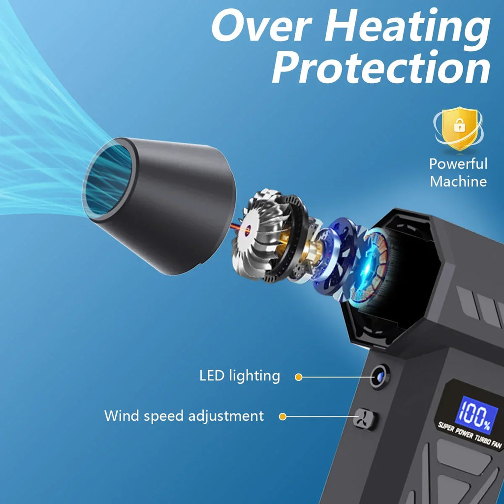 Cordless 110000Rpm Turbo Air Duster with LED & Battery Display