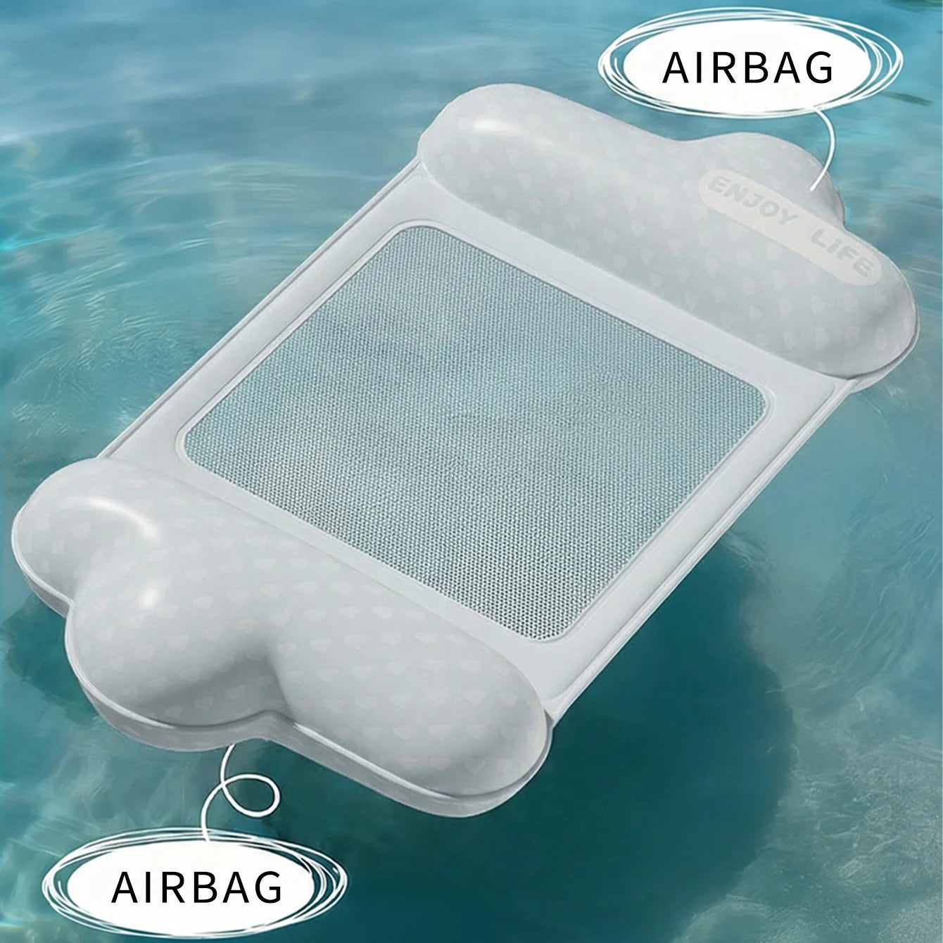 Inflatable Pool Float Lounger with Mesh Seat - Water Hammock Raft for Adults