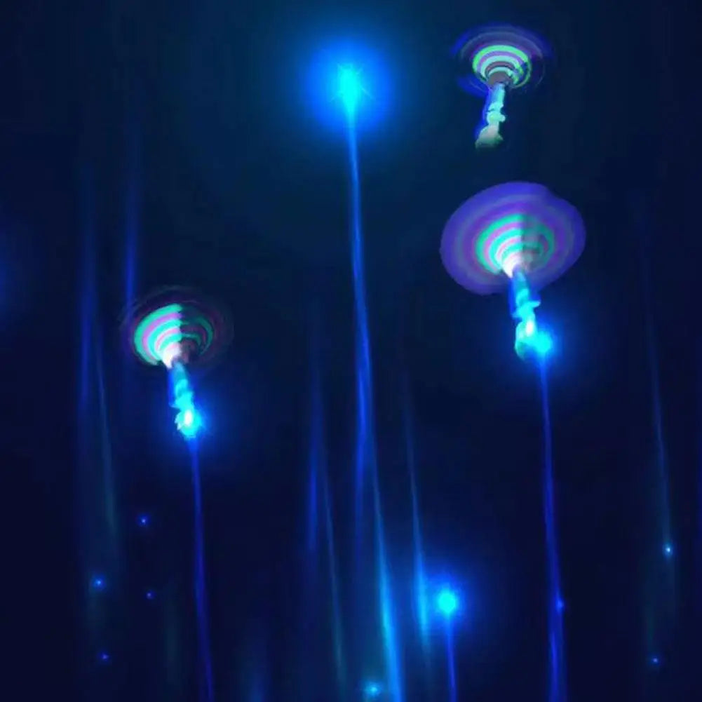 LED slingshot rocket in flight