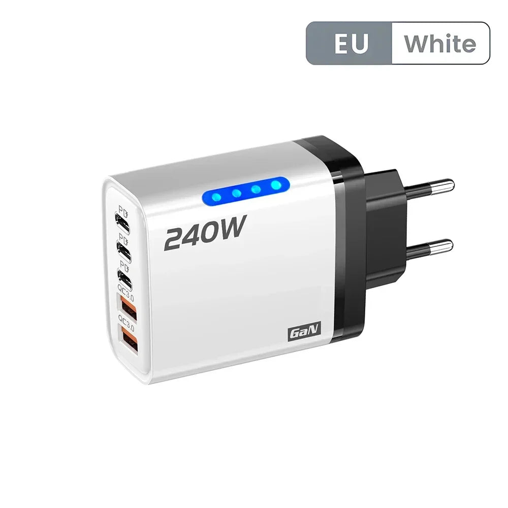 240W 5-in-1 GaN Desktop Charger — USB-C PD & USB