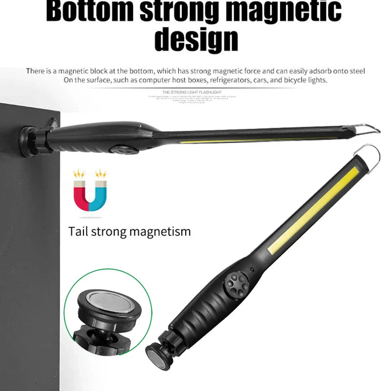Magnetic Rechargeable COB Work Light & LED Flashlight