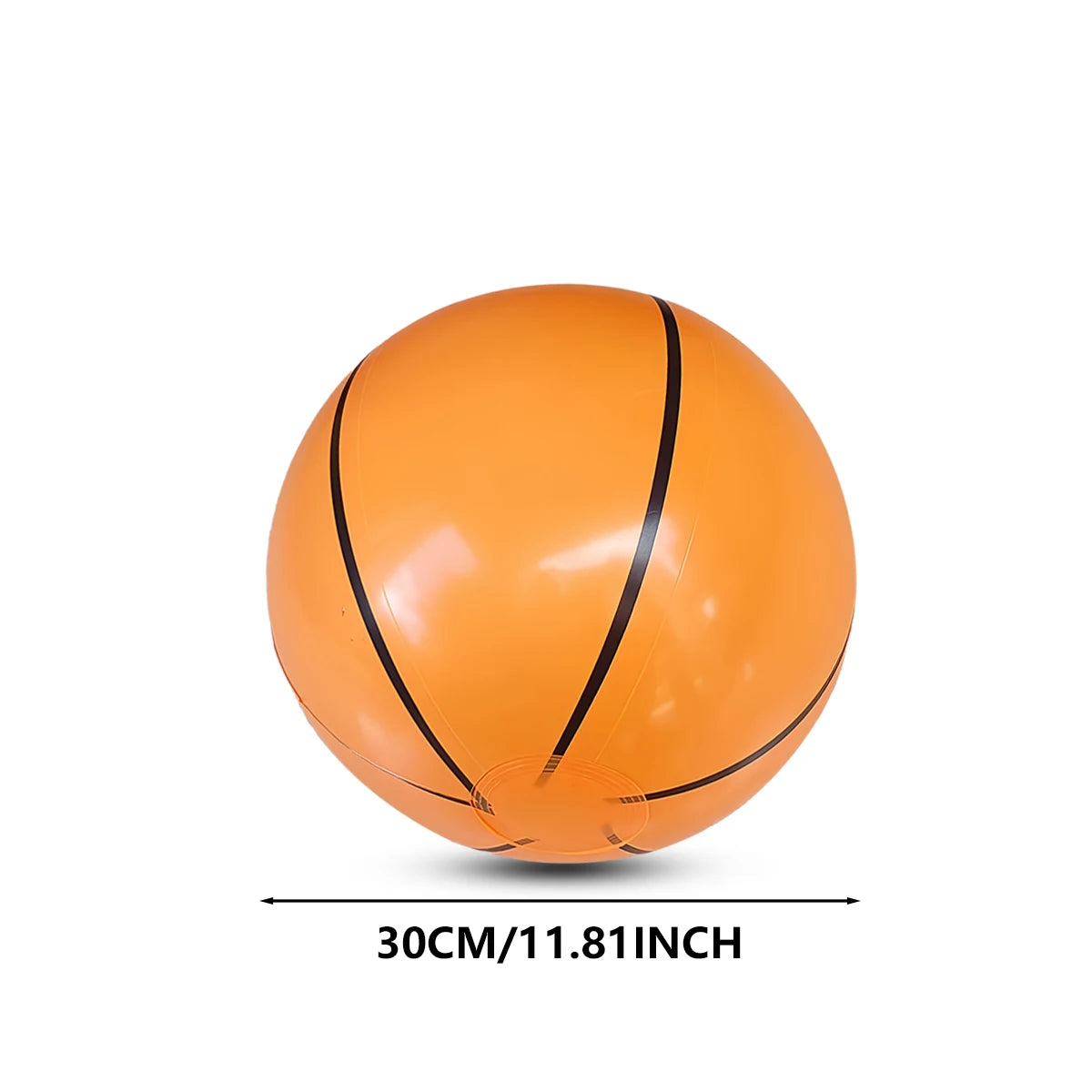 Inflatable basketball style beach ball close-up