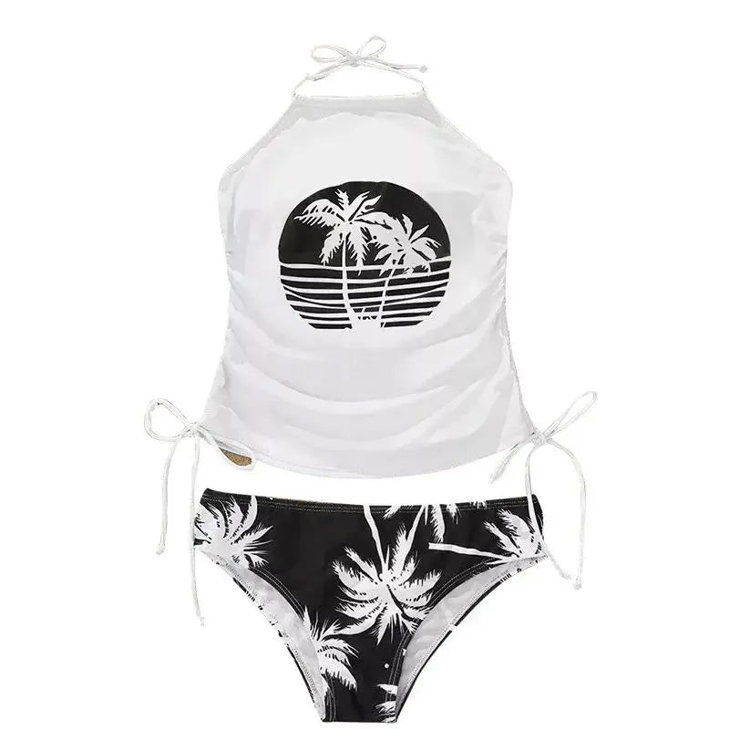 White contrast mesh one-piece swimsuit
