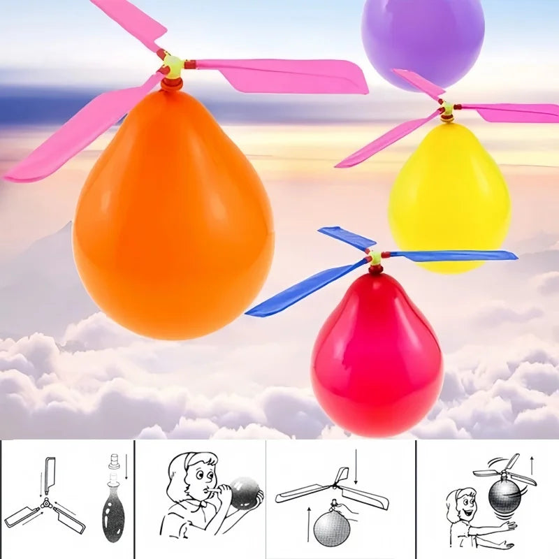 Balloon helicopter flying toy