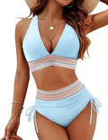 Light blue textured bikini set
