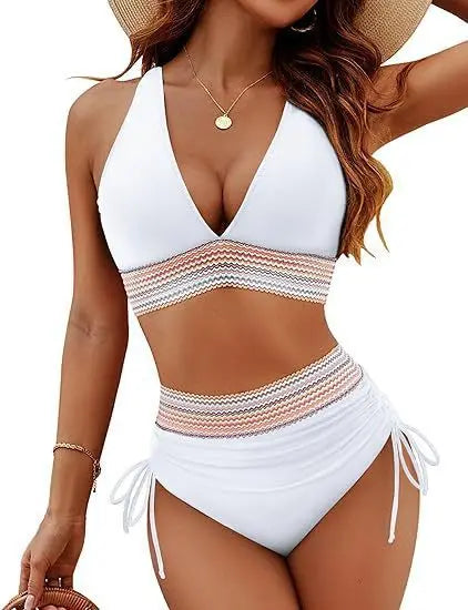 White textured bikini set