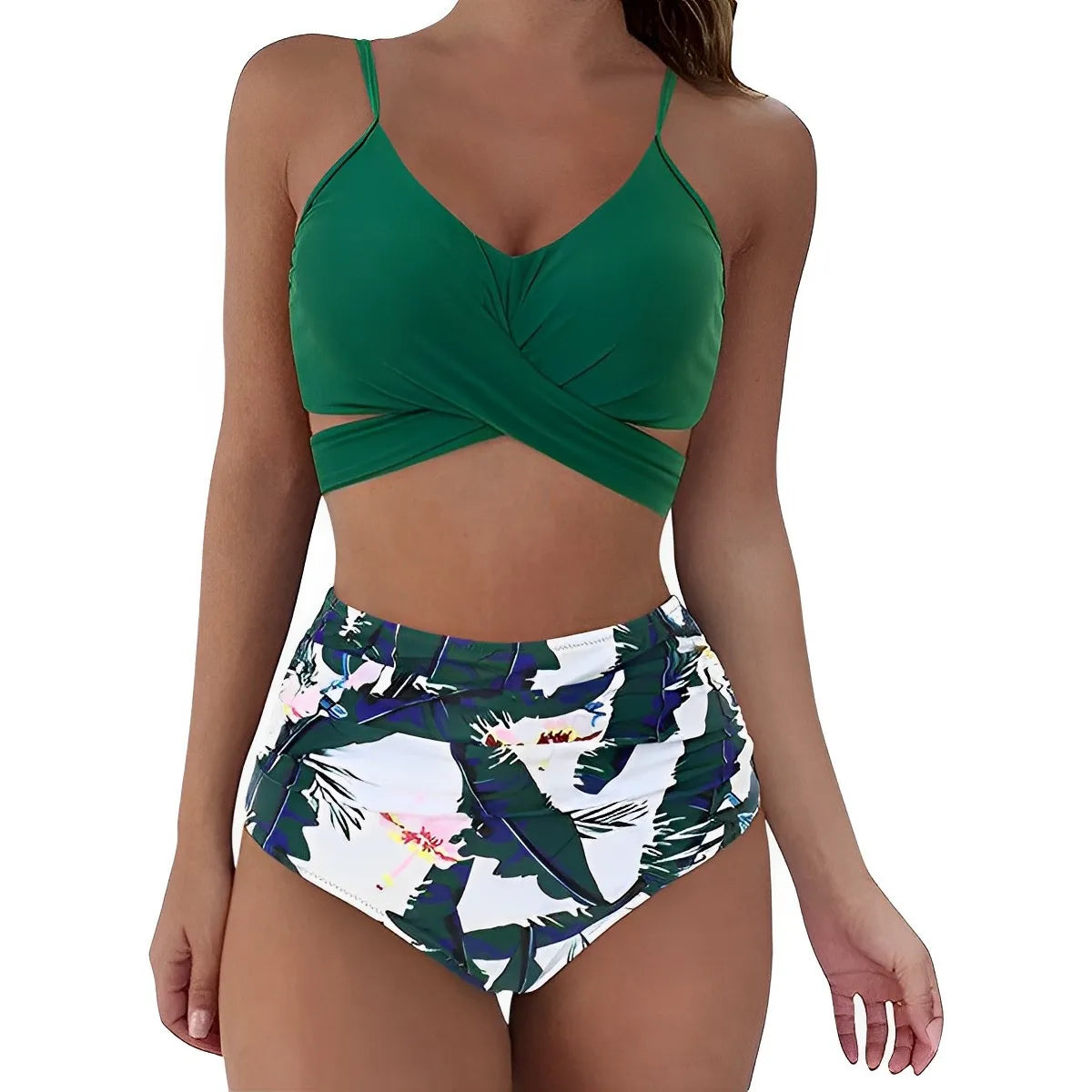Green leaf bikini set