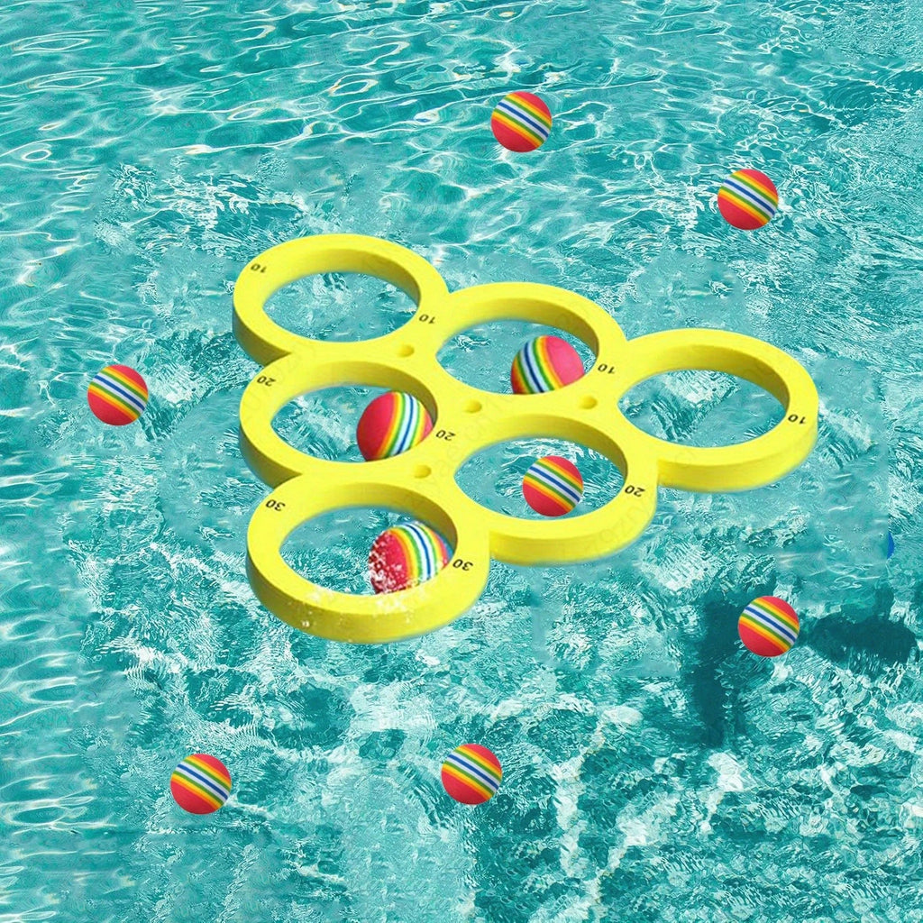 Pool toss game rings closeup