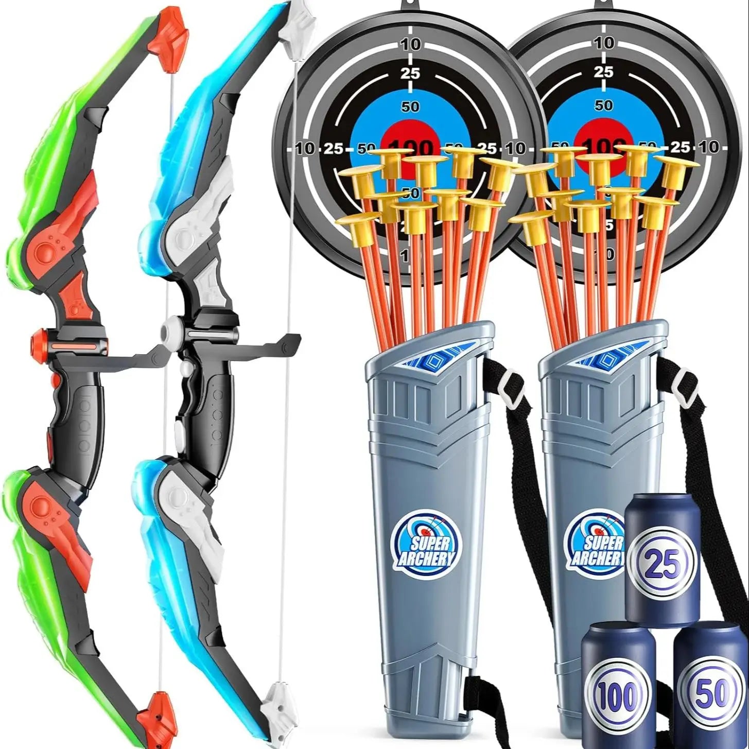 Blue and Green Bow and Arrow Set